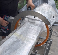 Powered Χειρός Orbital Wrapper | Φορητός Stretch Film Μηχανή for Pipes, Lumber & Long Products HROW-450