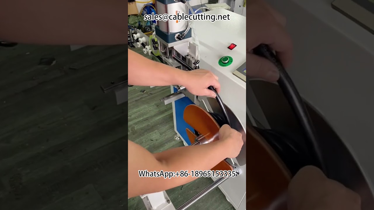 14mm diameter sheathing wire metre counting rewinding and cutting machine #rewinding machine #cuttin